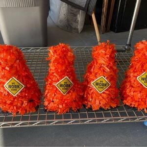 No Work Zone Orange Party Cones RETIREMENT DECOR